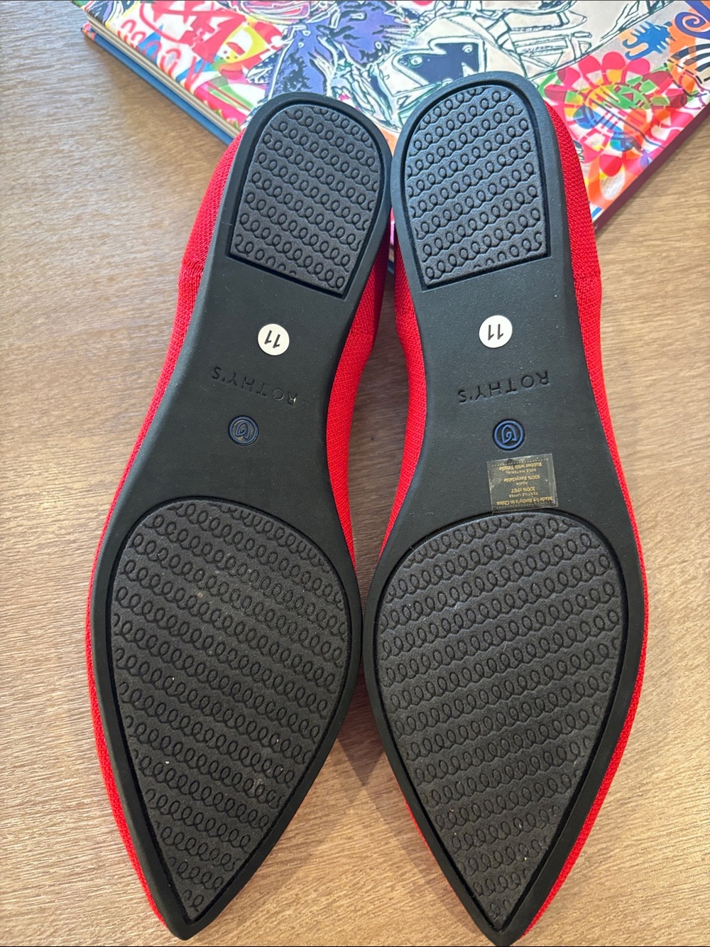 Rothy's Red Pointed-Knit Flats, new without box - Picture 4 of 4